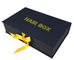 Il libro su misura modella l'imballaggio magnetico nero di Flip Cardboard Box For Hair