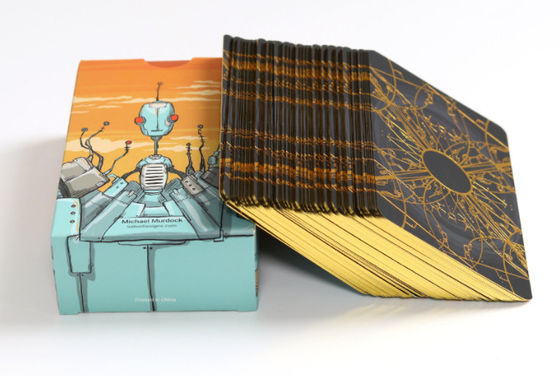 Stagnola di oro su misura che timbra le carte di carta di Oracle delle carte di tarocchi con i bordi dorati