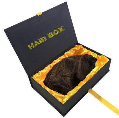 Il libro su misura modella l'imballaggio magnetico nero di Flip Cardboard Box For Hair